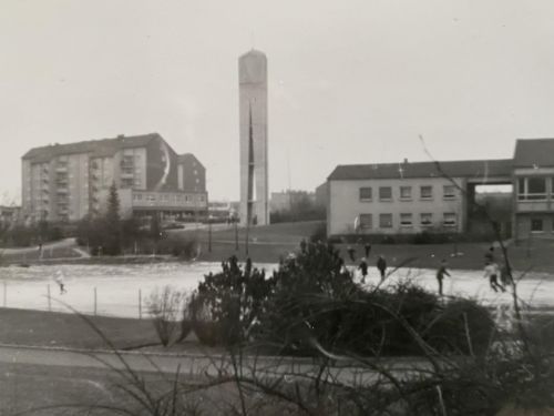 Eislauf auf dem Weiher Ende 1965