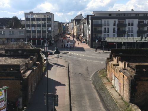 2018 Blick von der Bahnhofsbrücke Richtung Innenstadt