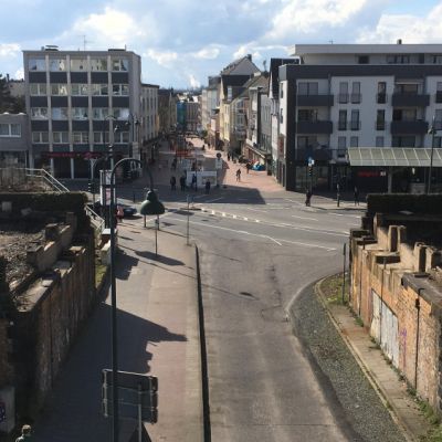 2018 Blick von der Bahnhofsbrücke Richtung Innenstadt